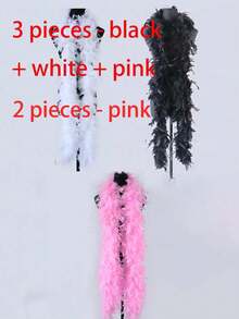 200-Centimeter Ultra-Long And Soft Imitation-Feather Boa, Colorful Feather Scarf, Suitable For Halloween Costumes, Solo Parties, Role-Playing, Clothing, Carnival, Wedding Photo Props, Theme Party Decorations, Reusable Lightweight Plush Accessories - A - View 12