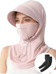 1 buah Masker Pelindung Matahari Unisex, Topi Matahari Musim Panas Terintegrasi, Penutup Wajah Penuh dari Sutra Es Bernapas, Pelindung Leher untuk Mengemudi dan Bersepeda, Cocok untuk Aktivitas Sehari-hari, Belanja, Perjalanan, Perlindungan Matahari, dll. - G - View 6
