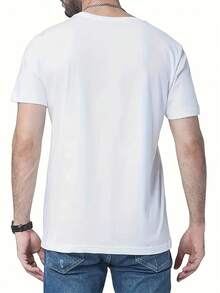 Fashionable Printed Short-Sleeved Shirt For Men - 白色 - 查看 2