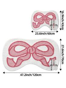 X Milania Valentine's Day Bow Pattern Super Soft Couple's Pink Bathroom Rug, Non-Slip TPR Bottom, Highly Absorbent, Easy To Clean, Machine Washable, Soft And Comfortable, Suitable For Living Room, Bathroom Vanity, Bathtub, Shower, Sink, Holiday Home Bathroom Decor, Thick And Fluffy - Multicolor - View 17