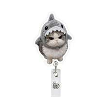1/9pcs Cat Expression Doctor Nurse Badge Reel Retractable Crocodile Clip ID Holder Easy Pull - Multicolor - View 10