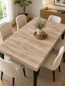 1pc Elastic Stain-Resistant Natural Wood Grain Print Tablecloth, Old Table Renewal Savior, Suitable For Round And Rectangular Tables, Perfect For Kitchen, Patio, Picnic And Daily Use, Easily Refresh Your Home - Multicolor - View 17