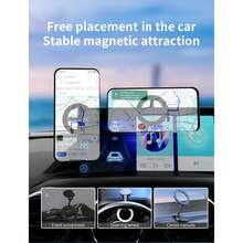 Soporte magnético fuerte de aleación de zinc para teléfono de coche con placa magnética, soporte plegable de navegación para teléfono - Gris Oscuro - Ver 6
