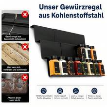 6 Stk Gewürzregal Schublade Gewürz Schubladeneinsatz Gewürz Organizer Verstellbar von 23 cm bis 46 cm, Gewürzaufbewahrung, Kücheorganizer Erweiterbares Gewürzeinsatz für Küche, Arbeitsfläche, Schrank, Regal - Übersicht 7