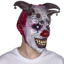 1pc Scary Bell Clown Mask Head Cover Halloween Cosplay Prop - Multicolor - View 7