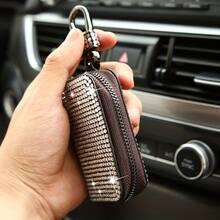 An Elegant And Compact Key Case With Diamonds, Offering Protection And A Modern Touch To Your Vehicle's Interior. - [White] - View 3