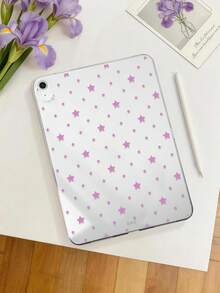 1個 TPU 軟殼紫色星星圖案彩繪平板保護殼，適用於 iPad 10.2/10.5/Air4/Air5/10.9/Pro 11"/10代/Air 11-In.(M2)-2024/Pro11-In.(M4)-2024/Air 11-Inch (M3) 2025/(A16) 11吋 11代/Galaxy Tab A7 10.4吋/A8，清新趣味個性化透明保護單殼，無筆槽，筆僅供展示不含在內，輕量超薄軟殼 - 彩色 - 查看 2
