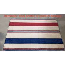 1pc Red & Blue Striped Flannel Doormat, Soft & Comfortable, Rectangular Floor Mat, Anti-Slip & Absorbent, Washable, Suitable For Entryway, Kitchen, Balcony, Indoor & Outdoor Use, Fits Holiday Decor - 1PC - View 6