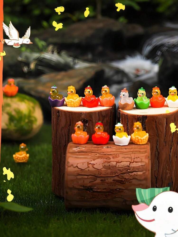 Mini Harz Enten 50 Stück YUNYAN 50 Stück Mini-Enten Aus Harz – 5 Farben – Realistische Tierfiguren Für Miniaturgärten & Micro-Landschaften