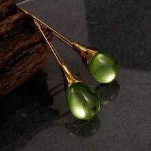 Minimalist Fashionable Multi-Color Water Drop Pendant Earrings, Exquisite Elegant Jewelry Accessories For Women, Holiday Gift - Grey - View 8