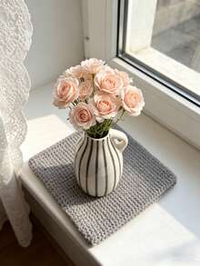 1pc European Luxury Ceramic Universal Vase, Suitable For Home Living Room, Entryway, Model Home, Hotel Tabletop Decor, Artistic Vase, Can Be Used For Flower Arrangement, Minimalist Living Room Exhibition Hall Decoration, Home Decor, Vase, Centerpiece, Tabletop Decoration, Valentine's Day Gift - Multicolor C - View 8