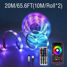 3.28ft-98.4ft RGB LED Light Strip, APP Control, Dimmable Music Sync Lighting, Suitable For Bedroom, Living Room, TV Backlight And Cozy Room Decoration - 3535RGB - 查看 12