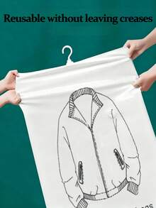 1pc/3pcs/4pcs/5pcs Hanging Vacuum Storage Bags, Clothes Storage Hanging Bags, Hanging Clothes Compression Bags With Unique Hook Design, Clothes Can Be Directly Hung Into The Bag, No Folding Required, Completely Avoids Creases Caused By Traditional Compression Bag Folding Storage, Especially Suitable For Suits/Coats/Silk Dresses And Other Wrinkle-Prone Clothes, Large Capacity, One Bag Can Handle All Family Clothes During Season Change, Suitable For Moving, Organizing Wardrobes, Home Storage For Students, Can Compress And Hang Off-Season Thick Clothes Without Taking Up Wardrobe Space - Multicolor - View 11
