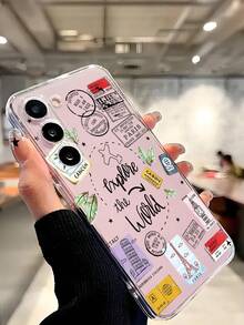 1個飛機旅行地圖印花高級柔軟手機殼，適用於華為榮耀、Galaxy A04e/12/A13/A14/A34/A50/A52/A53/A54/S21/S22/S23/S24/S25/S25Ultra/S25FE/S26/S26 PLUS/S26 ULTRA/S26 EDGE/ 6A/7A/8A/ 12T/13T/15T/15 TPRO，[國際版而非本地版] - 無色 - 查看 4