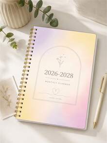 中性週/月計畫筆記本，2026-2028學年月計畫，附筆記功能，辦公與返校用品，成人禮物，教師禮物 - 彩色 - 查看 3