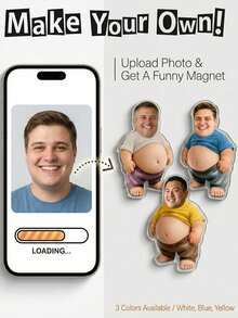 Custom Funny Face Acrylic Fridge Magnet, Personalized Photo Gift, Cute Decorative Fridge Magnet, Unique Custom Face Magnet, Acrylic Big Belly Fridge Magnet, Prank Funny Gift, Father's Day Gift, Birthday Gift, Gift For Friends, Dad, Boyfriend, 1pc/2pcs - Multicolor - View 7