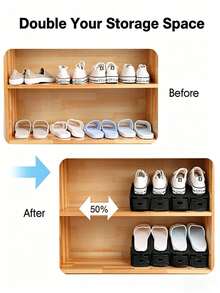 10/20pcs Shoe Slot Organizer, Suitable For Wardrobe, Shoe Rack For Wardrobe Organization, Shoe Slot Storage Rack, Shoe Storage Rack, Space-Saving, Suitable For Entryway - Multicolor - View 2