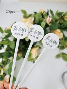Personalised Drink Stirrers Acrylic Stir Sticks Wedding Decorations Custom Birthday Cocktail Swizzle Sticks Bar Drinks Mixing Bachelorette Party Cocktail Stirrer Swizzle Decorations, Unique Gift, Signature Monogram - UV Version - View 12