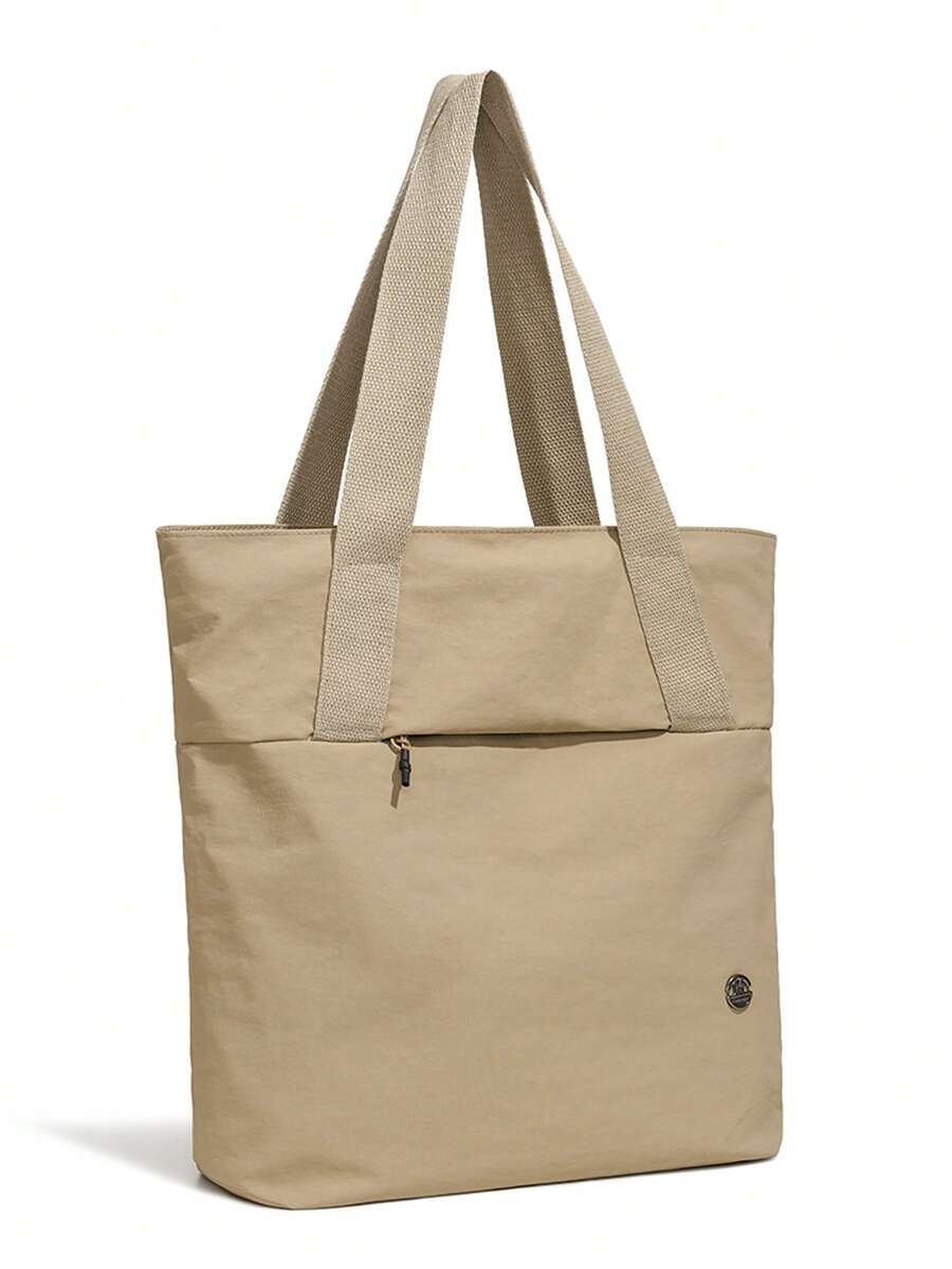 Daily Minimalist Men's Large Capacity Multifunctional Versatile Tote Bag Handbag Shoulder Bag College Student School Bag,Beach Bag,Y2k - Khaki - View 1