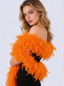 200-Centimeter Ultra-Long And Soft Imitation-Feather Boa, Colorful Feather Scarf, Suitable For Halloween Costumes, Solo Parties, Role-Playing, Clothing, Carnival, Wedding Photo Props, Theme Party Decorations, Reusable Lightweight Plush Accessories - A - View 24
