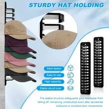 1pc Wall-Mounted Multi-Layer Hat Rack, Hat Storage Rack, Suitable For Baseball Caps And Various Hats, Space-Saving Vertical Storage Rack, Suitable For Closet Doors And Bedrooms, Hat Hanging Organizer - Multicolor - View 5