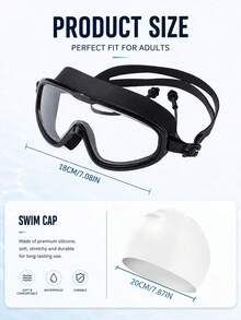 Gafas de natación de marco grande para adultos - Anti-empañamiento, protección UV, impermeables, gafas de natación unisex de ángulo amplio de 180°, adecuadas para piscina y aguas abiertas - verde menta - Ver 2