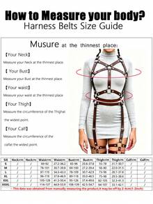 1 Set Sabuk Pengikat Tubuh Seksi Gaya Punk Wanita Warna Merah, Cocok untuk Pesta Klub, Pakaian yang Dipersonalisasi, atau Pesta Karnaval - Coffee Brown - View 3