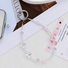 1pc Summer Dopamine Colorful Crystal Flower Beaded Phone Chain, Ins Style Anti-Lost Wrist Strap, Bag & Keyring Pendant, Comes With Spacer - Multicolor - View 10