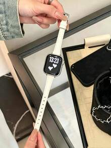 1件 PU星星細肩帶女款 錶帶，適用 38mm 40mm 41mm 42mm 44mm 45mm 46mm 49mm，系列 S11/10 9/8/7/6/5/4/3/2 - 米白色 - 查看 2