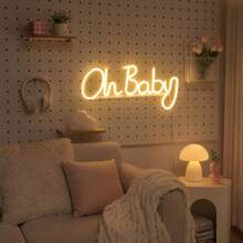 1個 LED 發光字母「Oh Baby」霓虹燈牆飾夜燈 懸掛式壁燈 電池/USB供電 浪漫仙女燈 居家節日派對生日主題場景氛圍燈 臥室客廳陽台裝飾 - oh baby霓虹燈 - 查看 14