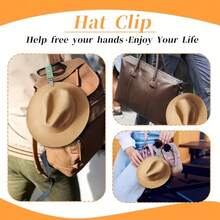 1pc Lychee Textured PU Leather Hat Clip With Glossy Metal Clamp, Secure Grip And Smooth Opening, Compact And Portable For Clipping Hats Or Hanging On Backpacks As A Fashion Accessory, Practical For Daily Use, Exquisite Gift For Outfit Enthusiasts - Multicolor - View 3