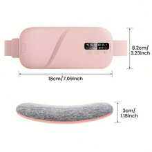 SOKANY Warm Uterus & Waist Heating Pad, Menstrual Heating Pad, 5 Temperature Levels + 4 Vibration Modes, 2-In-1 Heating & Massage, Auto Shut-Off, Type-C Charging (1800mAh Lithium Battery), Suitable For Home/Office/Sleep - Pink - View 3