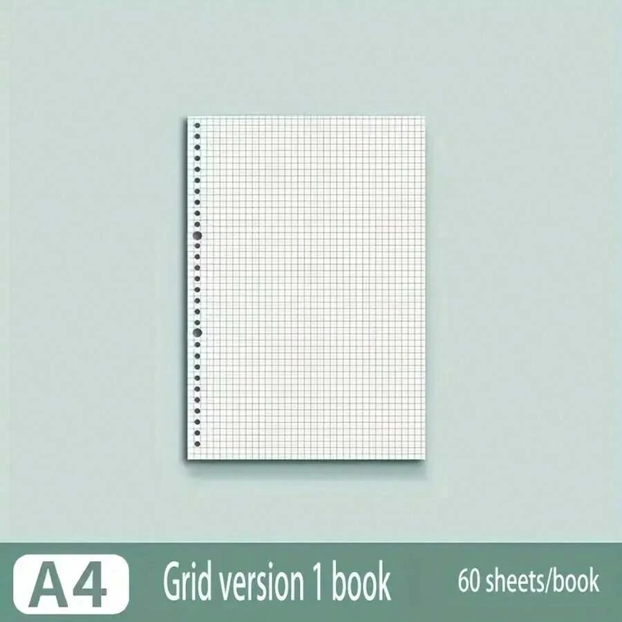 Office Notebook Paper Refills, 60 Sheets, A4/B5/A5 Size, Blank Grid, Dot Matrix, Ruled Writing Paper, Refill Pack For Office And Study. - Beige - View 1