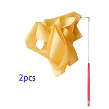 Rhythmic Gymnastics Ribbons, Dance Streamers, Dance Performance Silk Ribbons, Glittering Dance Satin Ribbons With Rotating Baton - Multicolor - View 32