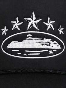 Spring/Summer New Star Print Mesh Baseball Cap, Outdoor Breathable Sponge Mesh Baseball Cap, Fashion Versatile Casual Trucker Hat - Embroidery - View 4