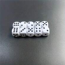 100pcs/50pcs/40pcs/30pcs/20pcs/10pcs/5pcs/1pc/9pcs/8pcs/7pcs/6pcs/高品質 14mm 骰子組 白色黑色點骰子 壓克力白色圓角 D6 骰子，俱樂部聚會、酒吧、酒館、KTV、燒烤攤 - 白色 - 查看 20