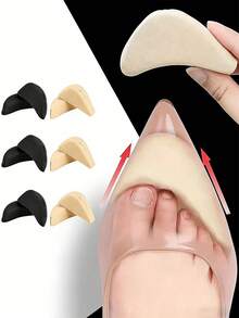 High Heel Front Foot Pads Anti-Pain Toe Pads Thickened Soft Pads Adjustable Shoe Size - 6/3/2/1 Pair Pack - One Size Fits All - View 1