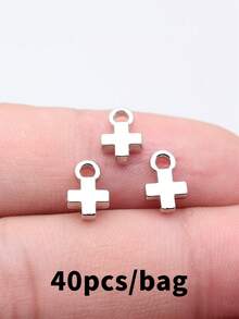 40個 7x10mm 小十字架吊墜飾品 DIY 珠寶製作項鍊鑰匙圈手機鍊手鍊配件手工藝 - Cross - 查看 4