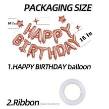kumozawa 13pcs 16-Inch Multicolored Rainbow Happy Birthday Party Decorative Balloons (Straws Not Included) - Rose Gold - View 14