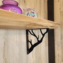 2pcs Branch-Shaped Metal Shelf Brackets, Creative L-Shaped Metal Support, Space-Saving Design, Wall-Mounted Installation (Drilling Required), Suitable For Kitchen, Bathroom, Living Room, Bedroom And Balcony Decoration And Practical Shelving - A - View 6