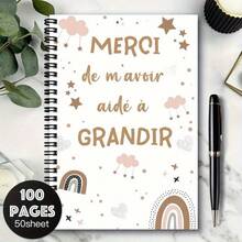 1 pieza Cuaderno Planificador de Maestro de Estilo Bohemio Francés - Mini Diario con Páginas Rayadas Horizontalmente, Encuadernación en Espiral, Regalo para Maestros, Educadores, Graduación, Suministros, Planificador Compacto y Portátil para Planificación de Lecciones & Regalos de Aprecio para Maestros - K - Ver 2