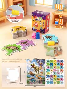 1pc Children's Paper Puzzle 40pcs Picture Cards Animal City Dinosaur Educational Early Learning Assembly Reading Study Book Suitable For Children 3+ Years Old Boys Girls Interactive Toy Christmas Gift - Multicolor - View 18