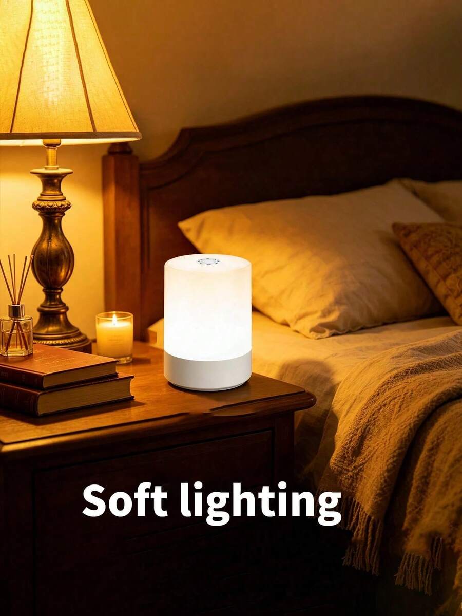 1個觸控式床頭燈，護眼LED小夜燈，USB插電/可充電小夜燈，內置800mAh電池可充電款，適用於房間、臥室、床頭燈、房間裝飾、燈、聖誕燈、燈罩、臥室裝飾、聖誕裝飾、臥室、居家裝飾客廳、投影機、房間裝飾臥室壁燈、燈、LED燈、仙女燈、聖誕禮物、居家裝飾、聖誕