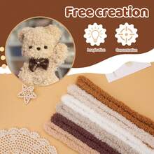 [Value Pack 6pcs/12pcs] Coral Fleece Tube Yarn Animal, Thickened Large Size Plush Tube Yarn Handmade Brown 39.37 Inches Extra Large Coral Fleece Chenille Rod Large Size Tube Yarn, Suitable For DIY Projects, Home Holiday Decorations, Handmade Tutorials - Multicolor - View 6