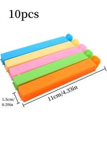 15/10/1pc Random Color Creative Candy Color Plastic Bag Sealing Clips, Fresh-Keeping Snack Food Clips, Tea Leaf Sealing Clips, Multi-Purpose - Multicolor - View 7