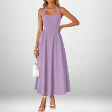 Timeless Draped Maxi Dress - Refined Silhouette & Flowy Texture - 29325-淺紫色 - 查看 1