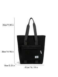 Daily Minimalist Men's Large Capacity Multifunctional Versatile Tote Bag Handbag Shoulder Bag College Student Class Bag,Y2k - Black - View 2