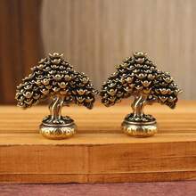 1pc Antique Gold Money Tree, Solid Wealth-Bringing Ingot Tree, Vintage Tea Pet Small Ornament, Handmade Craft Small Statue, Creative Collectible, Best Gift - Multiple Styles - View 7
