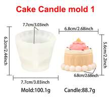 Zhonghui Mold 3D草莓蛋糕蠟燭矽膠模具，可愛甜點蛋糕香氛蠟燭模具，DIY大豆蠟蠟燭製作模具，樹脂肥皂石膏手工模具，適用生日、婚禮、家居裝飾禮物 - 蠟燭模具 - 查看 8