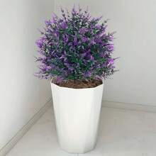 1 Bunch Purple Lavender With Support Stake Set - Realistic Artificial Lavender, Daisy, Eucalyptus Flowers, UV Resistant, Suitable For Spring/Summer Outdoor Decor, Porch, Patio, Balcony, Garden Decor, Autumn Decor - Multicolor - View 5